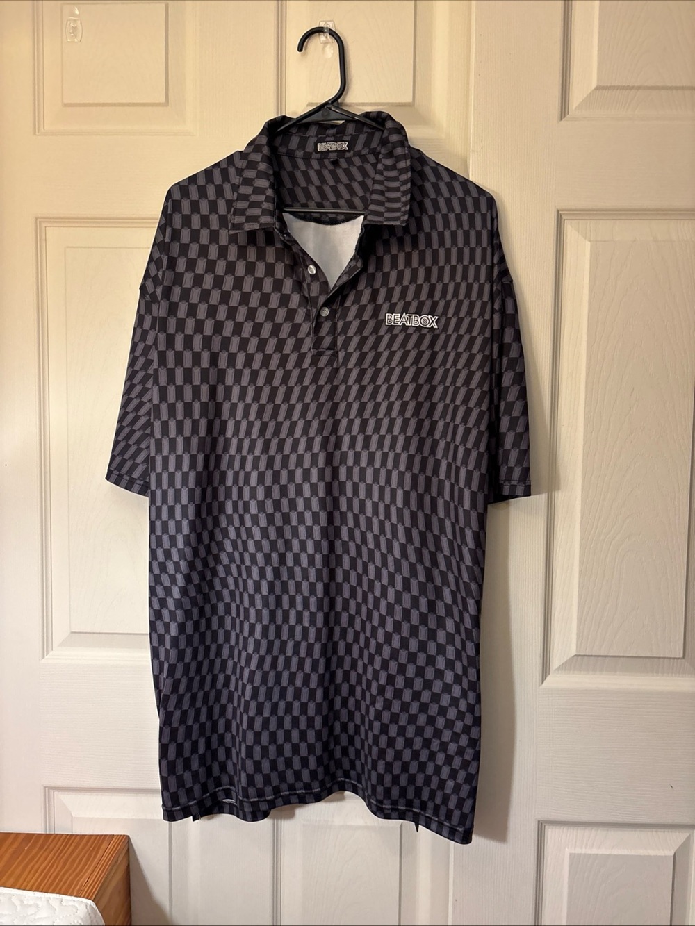 Men’s Black & Gray Check Polo Shirt